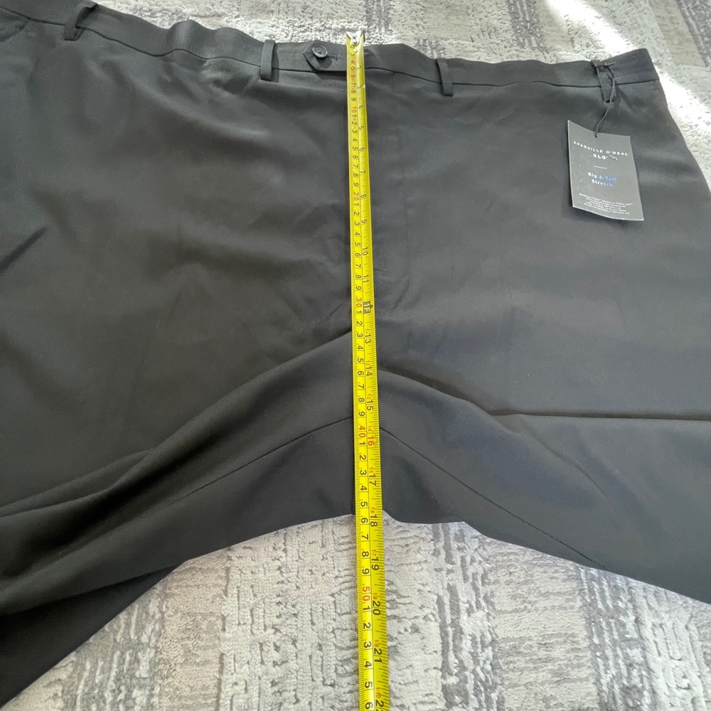 NEW Shaquille O'Neal XLG Mens Big & Tall Stretch Dress Pants Black 56W x 32L - Picture 10 of 11